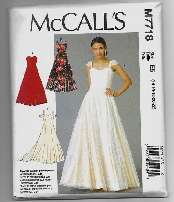 M7718 Mccall's Dresses Sewing Pattern Sizes 14-22 | Etsy