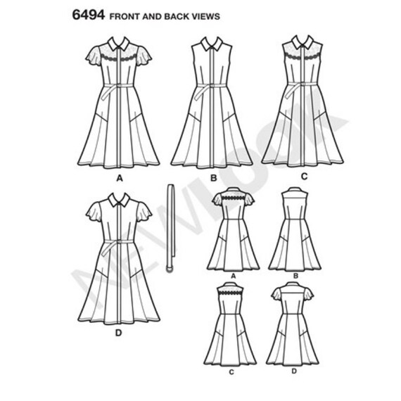 New Look Sewing Pattern 6497 Misses Dress Size 8-20 Euro 34-46