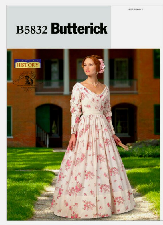 B5832 Butterick Civil War/wedding Dress Sewing Pattern Sizes Etsy