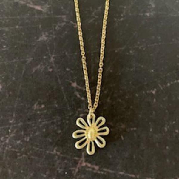 dainty flower necklace, matte gold necklace, flower necklace, flower jewelry, dainty necklace, dainty jewelry, gold flower necklace, flower