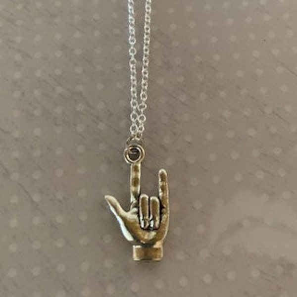 Sign Language, Sign Language Jewelry, Sign Language Gift, Sign Language I Love You, Sign Language Necklace, Sign Language Interpreter