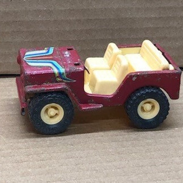 vintage Buddy L dark red jeep, jeep toy, vintage jeep, vintage toy car, red jeep, toy jeep, jeep toy truck, 1980s toys, 1980s toys vintage