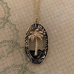 lg palm tree necklace, palm tree jewelry, palm tree pendant, gold palm tree, tropical necklace, tropical jewelry, tropical pendant, palm
