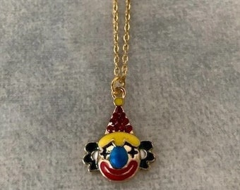 Colorful Clown Necklace, Clown Necklace, Clown Pendant, Clown