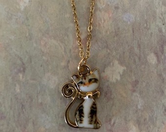 Kitten Necklace - Kitten Jewelry - Gold Cat Necklace - Gray Cat - Kitty Necklace - Cat Sitter Gift - Gift for Cat Lover - Cat Necklace - Cat