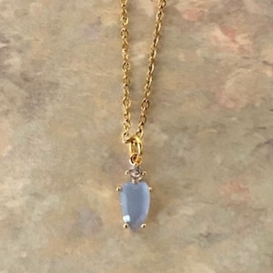 dainty ice blue necklace, light blue necklace, light blue jewelry, blue stone necklace, necklace blue, sky blue necklace, light blue gifts