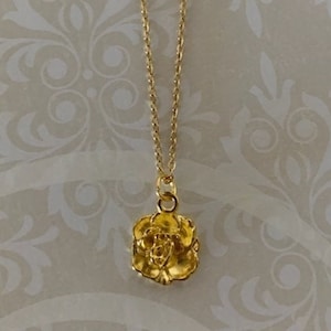 rose necklace, rose necklace gold, rose jewelry, gold rose, gold rose necklace, gold rose pendant, rose charm necklace, rose charm necklace