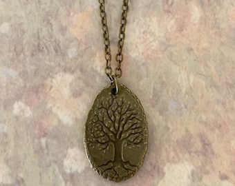 bronze tree necklace, life tree necklace, tree of life jewelry, tree slice, tree necklace, bark necklace, arborist gifts, tree lover gift