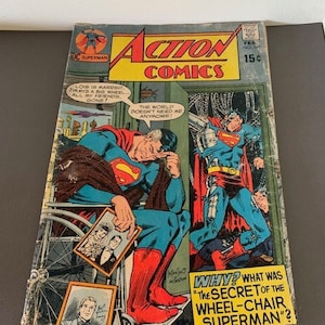 vintage comic book, action comics, comic book, old comic book, 1970s vintage, super hero comic, comics, superhero book, vintage comics