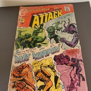 vintage comic book, charlton comics, comic book, old comic book, military books, 1970s vintage, action comics, WW2 books, navy books, comics