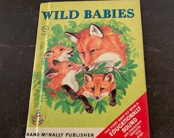 vintage children's book, vintage book, animal book, childrens book, childs book, books vintage, animals book, rand mcnally, wild animals
