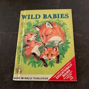vintage children&#39;s book, vintage book, animal book, childrens book, childs book, books vintage, animals book, rand mcnally, wild animals