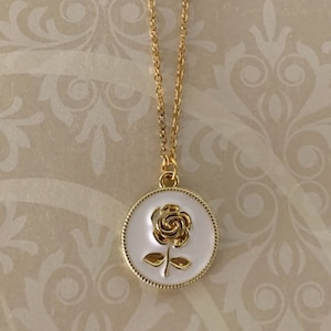 gold rose necklace, gold rose jewelry, gold rose pendant, small rose necklace, dainty rose necklace, rose flower necklace, rose necklace