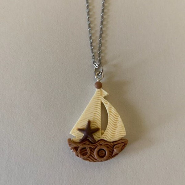 sailboat necklace, sail boat necklace, sailboat jewelry, sailboat pendant, sailing necklace, necklace sailboat, starfish necklace, boat gift