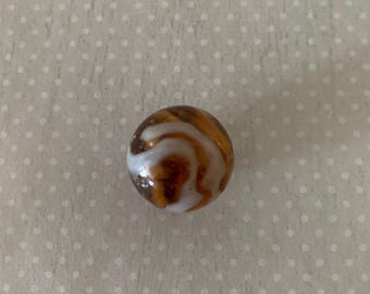 1 vintage transparent topaz and white swirl vintage marble, vintage marble, antique marble, topaz marble, marble vintage, marble collectible