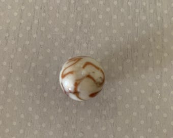 1 opaque white and brown swirl vintage marble, vintage marble, antique marble, old marble, marbles vintage, brown white marble, brown marble