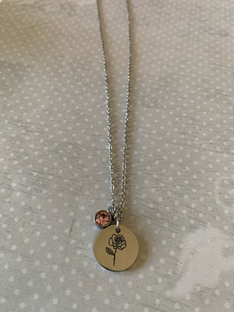 June Birth Flower Necklace Birth Flower Necklace Birth Etsy