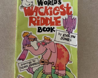 vintage kids paperback riddle book, vintage riddle book, riddle book, vintage kids book, vintage paperback, vintage book, kids riddle book