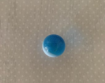 1 transparent blue with white patch vintage marble, vintage marble, antique marble, blue marble, marble vintage, marble collectible, 1960s