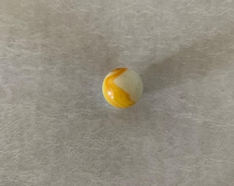 1 translucent white with orange yellow swirls vintage marble, vintage marbles, antique marbles, old marbles, marbles vintage, orange marble
