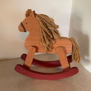 vintage wood rocking horse, tabletop rocking horse, vintage rocking horse, tabletop decor, vintage wood horse, vintage horse, wood horse