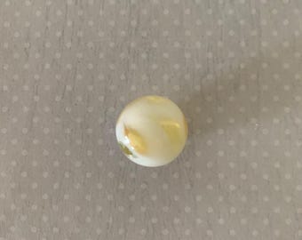 1 transparent clear vintage marble with yellow and white, vintage marble, antique marble, white marble, yellow marble, target marble, marble