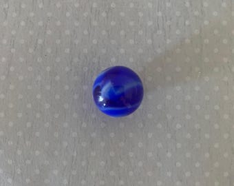 1 vintage peltier translucent royal blue and white swirl marble, vintage marble, antique marble, peltier marble, royal blue marble, marble