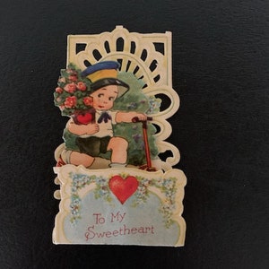 vintage pop up valentine card, vintage valentines, vintage cards, valentine cards, 1920s card, embossed cards, old greeting cards, vintage