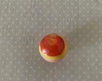 1 translucent red, rust, white, yellow marble, antique marble, vintage marble, red marble, white marble, rust marble, yellow marble, marble
