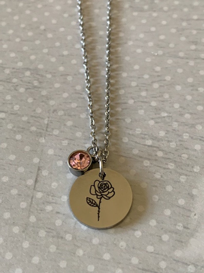 June Birth Flower Necklace Birth Flower Necklace Birth Etsy