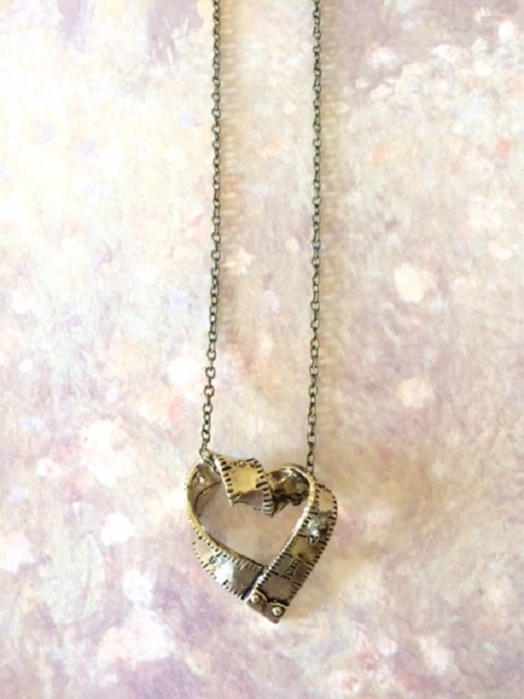 Bronse/silver Ruler Necklace, Quilt Ruler, Tape Measure, Tape Measure