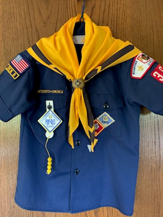 vintage scout shirt, kerchief, slide, vintage cub… - image 2