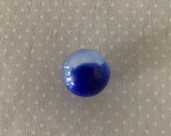1 cloudy translucent and cobalt blue marble, cloudy marble, antique marble, vintage marble, cobalt blue marble, blue marble, white marble