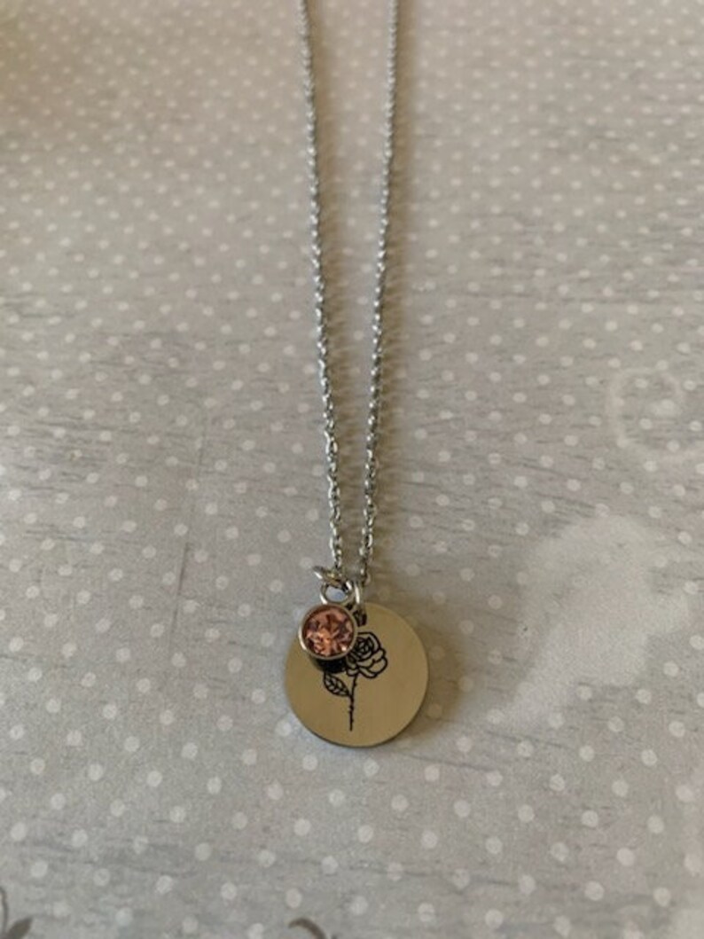 June Birth Flower Necklace Birth Flower Necklace Birth Etsy