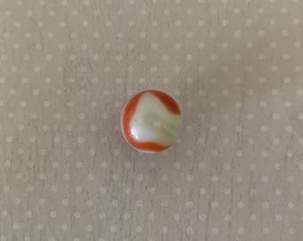 1 translucent white marble w/red brown swirls, white marble, antique marble, vintage marble, swirl marble, collector marble, red marble