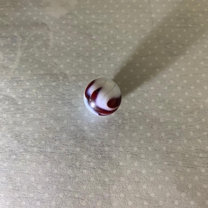1 opaque white marble w/oxblood swirl, oxblood marble, antique marbles, vintage marbles, glass marble, collector marble, marbles vintage