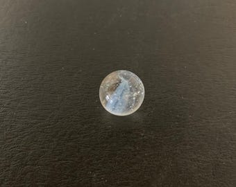 1 vintage transparent clear marble with pale blue ribbon, antique marbles, vintage marbles, old marbles, marbles vintage, transparent marble