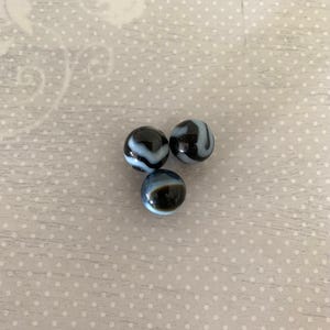 3 dark brown & white swirl opaque marbles, brown marbles, antique marbles, vintage marbles, glass marble, collector marble, marbles vintage