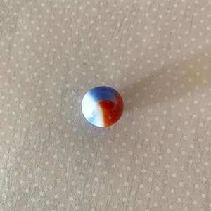 1 vintage rust, white and blue opaque marble, antique marbles, vintage marbles, old marbles, marbles vintage, marbles, collector marble