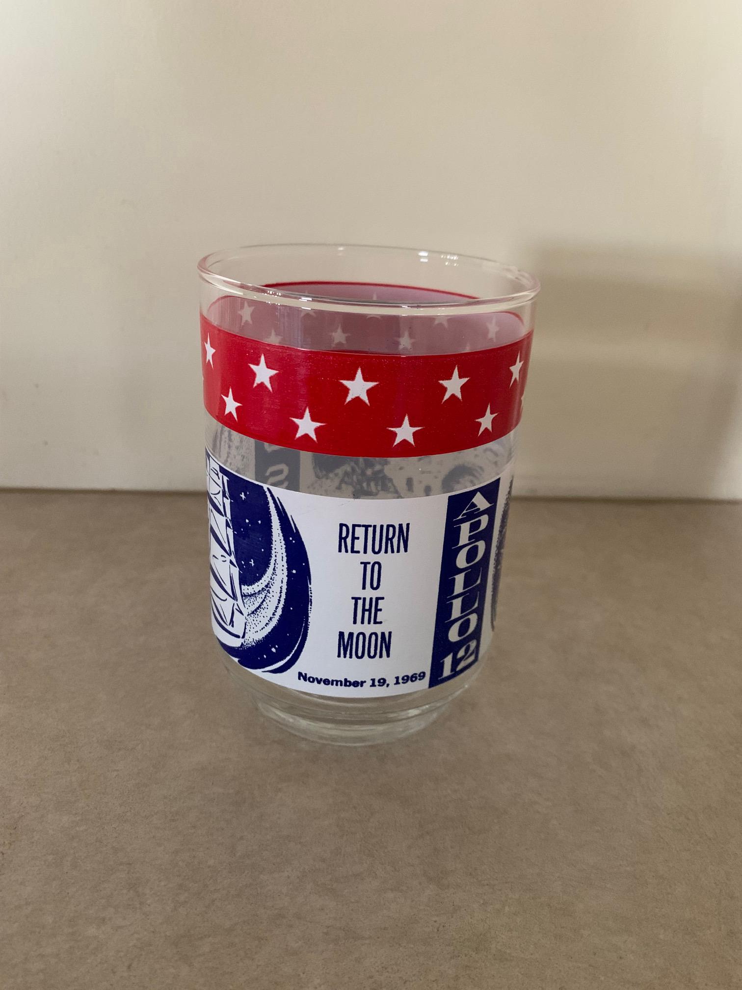 Vintage Apollo 12 Drinking Glass, Apollo 12, Apollo Glass, Moon 