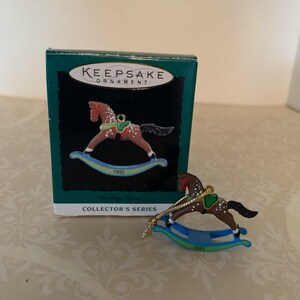 year choice-vintage mini rocking horse, vintage horse, rocking horse, vintage ornaments, mini rocking horse, vintage keepsake, 1990s vintage