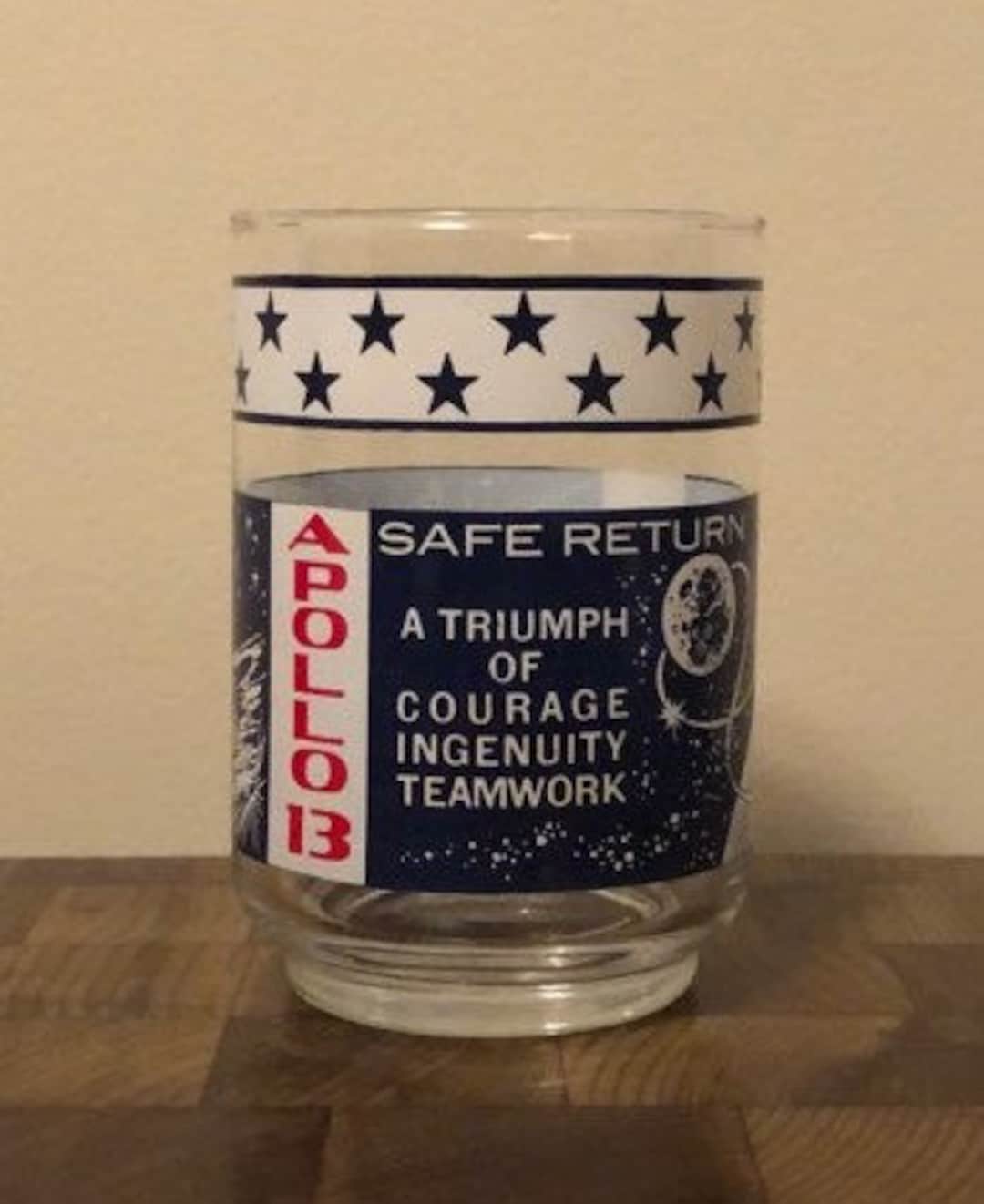 【ヴィンテージ 】Houze Art NASA　アポロ 13号グラス Vintage Apollo 13 Drinking Glass, Apollo 13, Apollo Glass