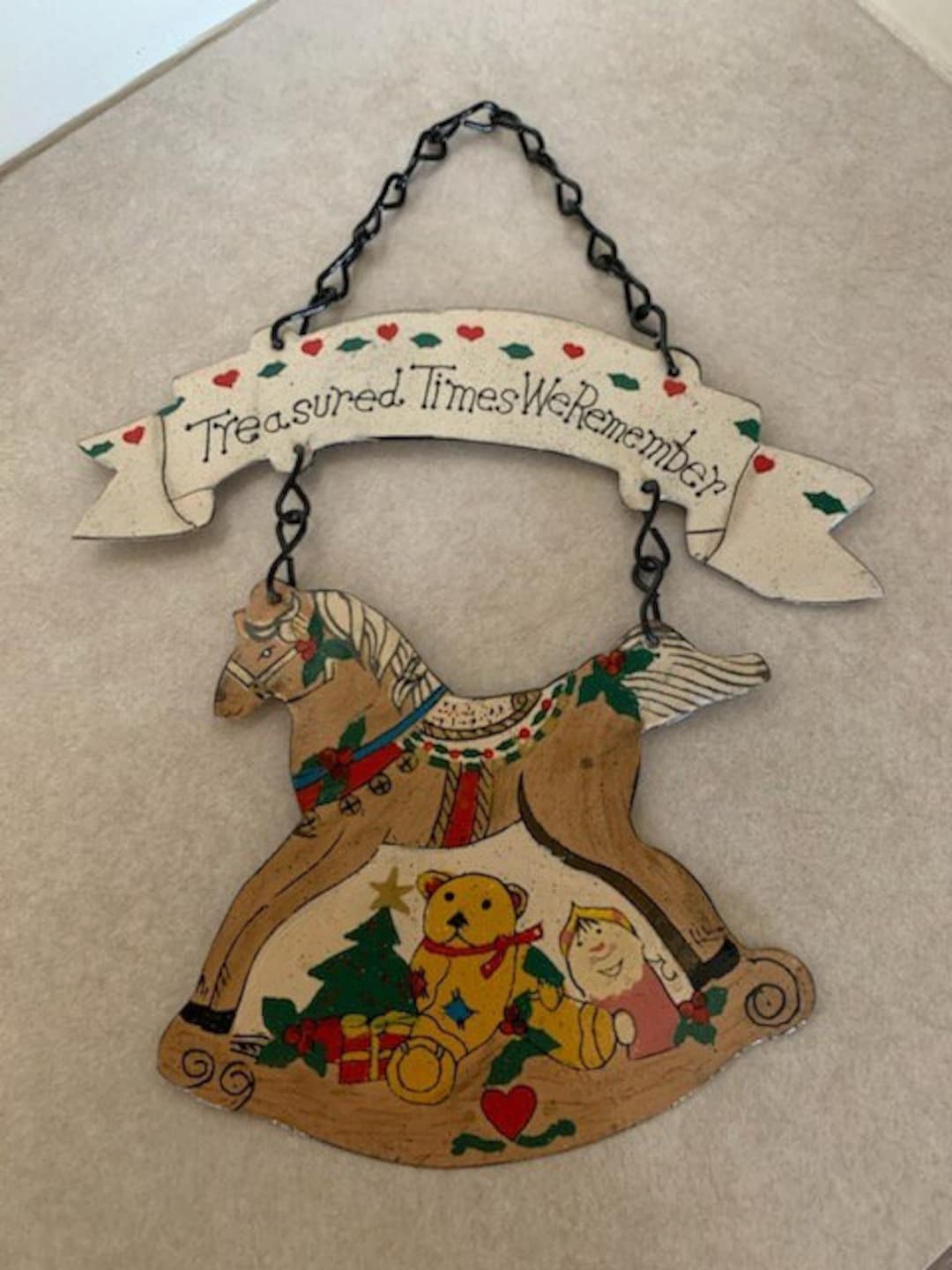 Vintage Metal Rocking Horse, Horse Door Hanger, Rocking Horse, Vintage