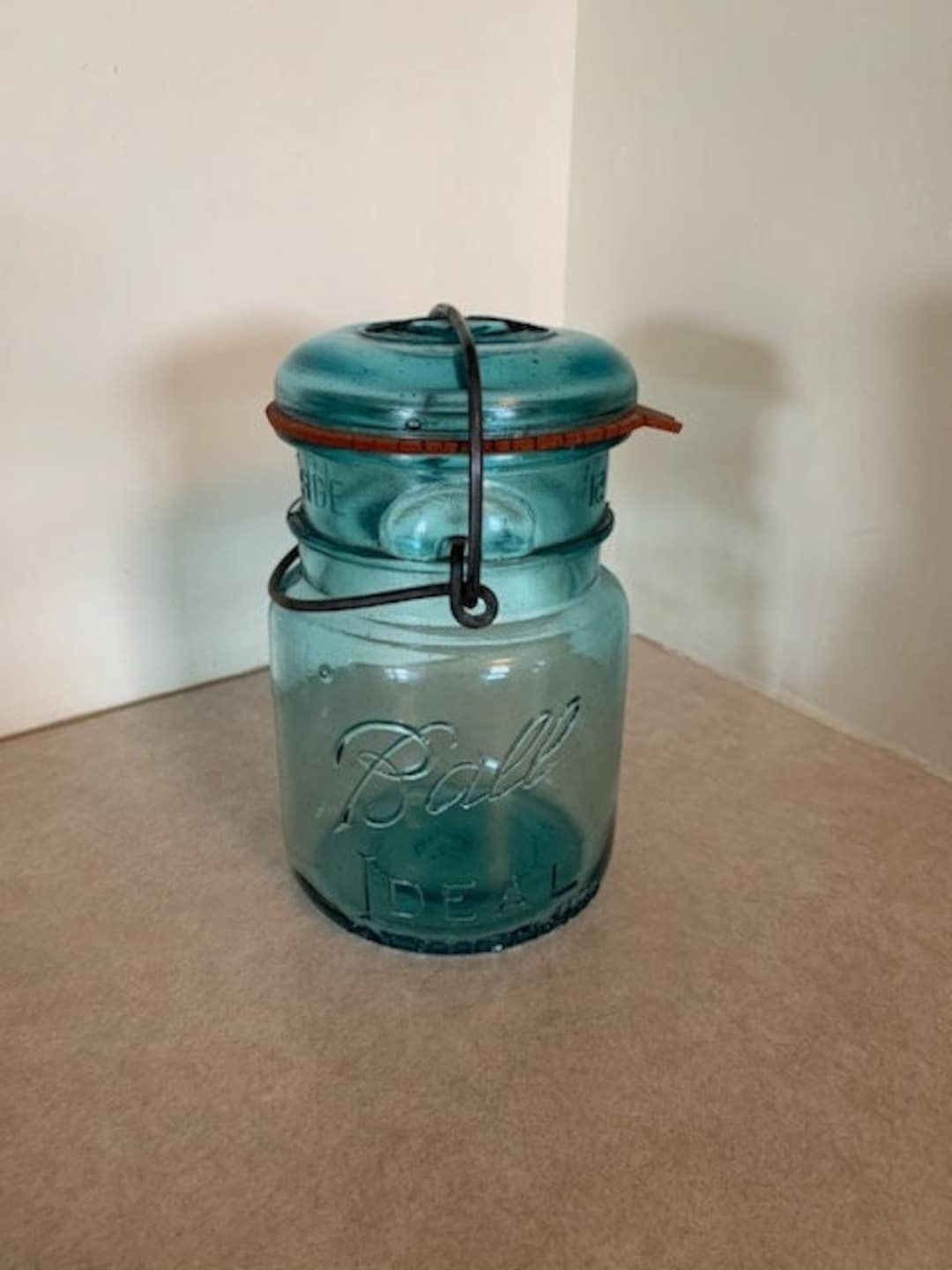 Vintage Aqua Blue Pint Canning Jar, Vintage Canning Jars, Antique Canning Jars, Blue Canning