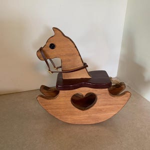vintage wood rocking horse, tabletop rocking horse, vintage rocking horse, tabletop decor, vintage wood horse, vintage horse, wood horse