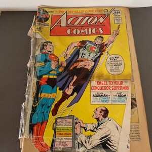 vintage comic book, action comics, comic book, old comic book, 1970s vintage, super hero comic, comics, superhero book, vintage comics