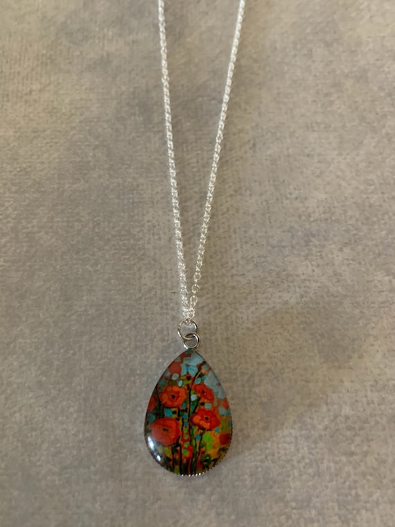 Poppy Necklace Poppy Jewelry Poppy 