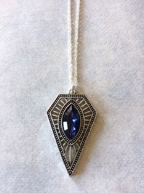 Goddess necklace Once upon a time jewelry Blue medieval accessories Renaissance wedding