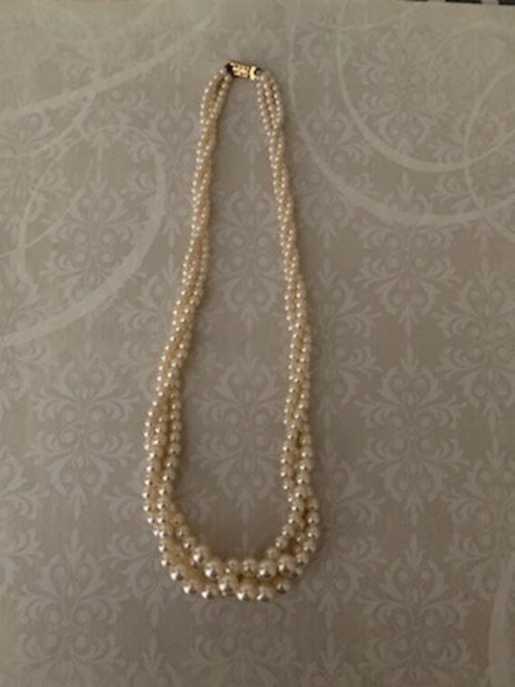 vintage faux pearl necklace, vintage pearl beads,… - image 1