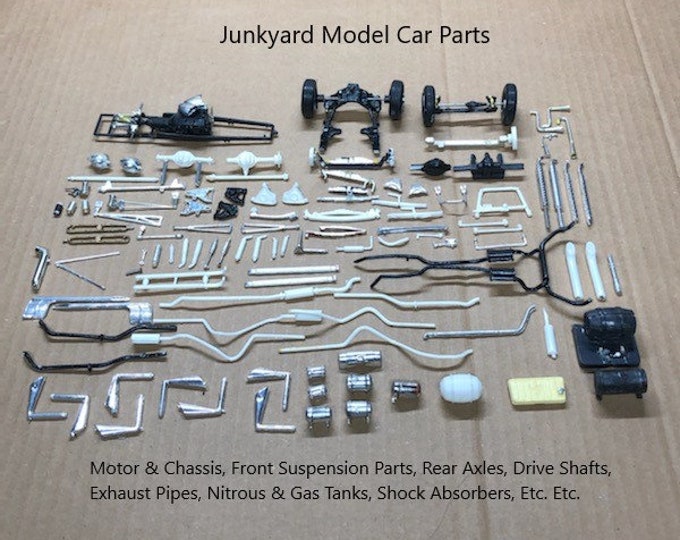 Large Assortment of Vintage Model Car Parts, Model Car Parts, Model Tank, Vintage Model Cars